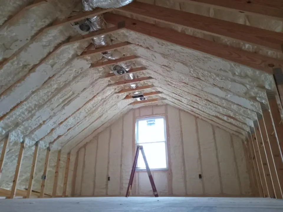 Spray foam roofing application for Crawl Space Insulation project in Ramsey